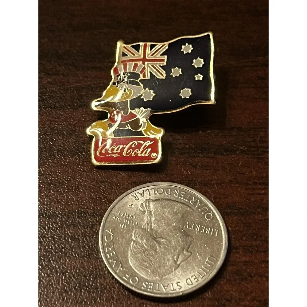 Vintage 1984 Los Angeles Olympics Coca Cola Sam Eagle Australia Flag Lapel Pin‎